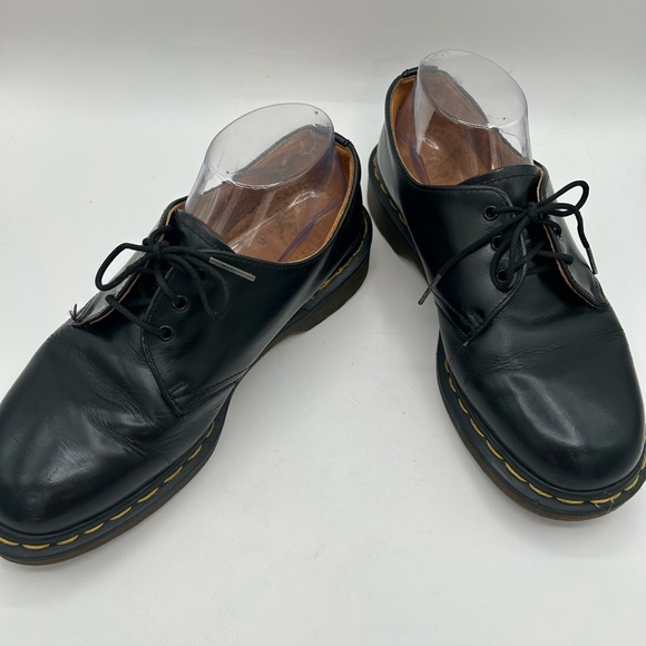 Vintage Dr Martens Oxfords M7 W8 1461 Made In England 3 eye Rare Black Leather - Picture 7 of 16